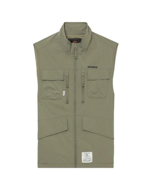 Alpha Industries Green Unfrm Nylon Tactical Vest for men