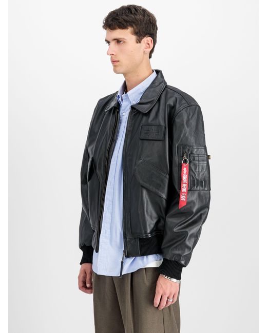 Alpha Industries Black Pu College Jacket for men