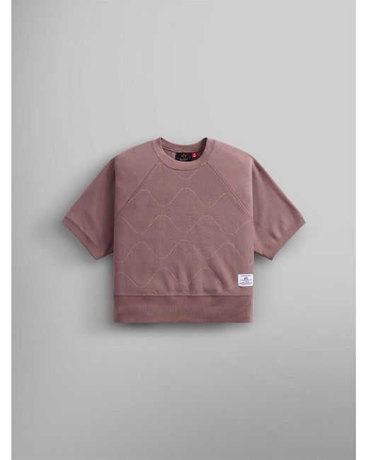 Alpha Industries Pink Short Sleeve Quilted Sweatshirt W