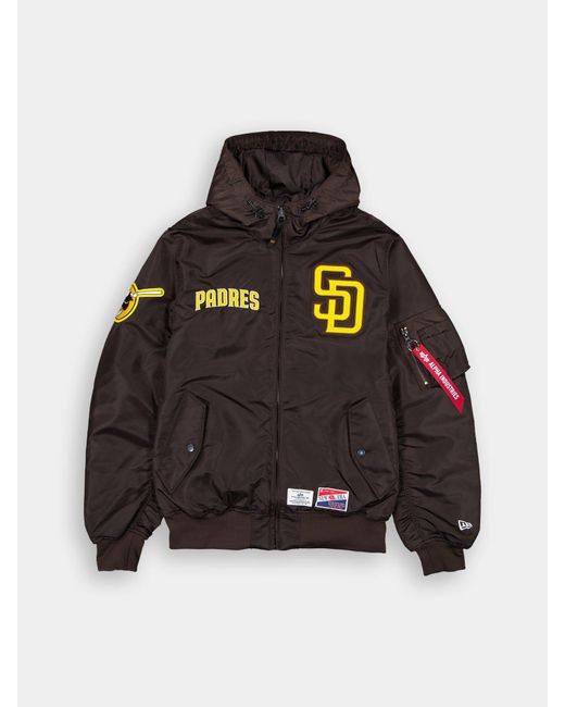 Alpha Industries Black San Diego Padres X Alpha X New Era L-2b Bomber Jacket for men
