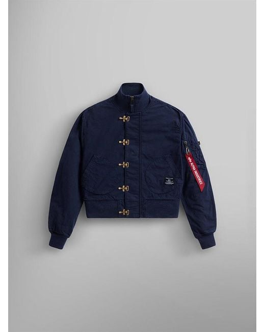 Alpha Industries Blue Us Navy Cropped Deck Hooked Mod Jacket W