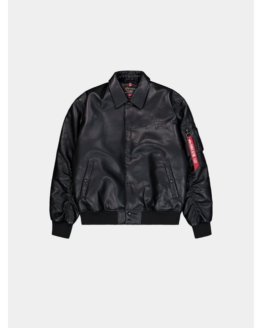 Alpha Industries Black Pu College Jacket for men