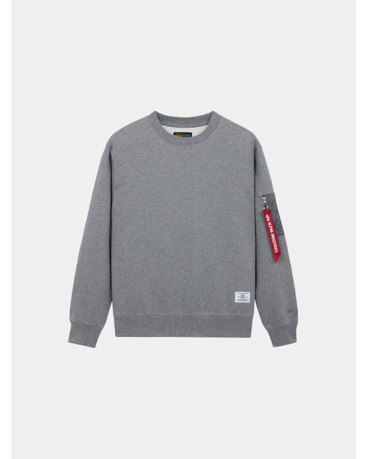 Alpha Industries Gray Utility Pocket Crewneck