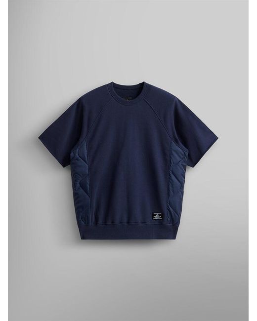Alpha Industries Blue Short Sleeve Sweatshirt for men