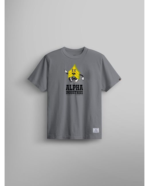 Alpha Industries Gray Alpha Badge Tee for men