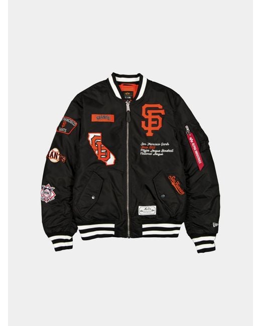 Alpha Industries Black San Francisco Giants X Alpha X New Era Ma-1 Bomber Jacket for men