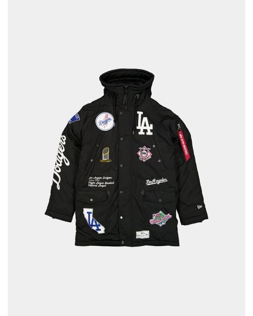 Alpha Industries Men's Black Los Angeles Dodgers X Alpha X New Era