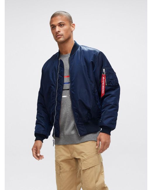 blue ma1 bomber jacket