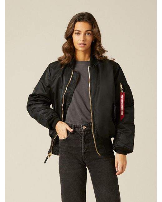 Alpha Industries Synthetic Ma-1 Bomber Jacket (heritage) in Black - Lyst