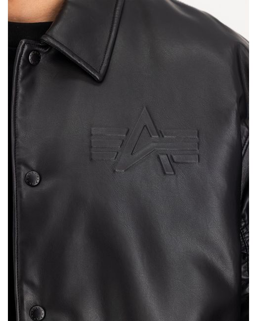 Alpha Industries Black Pu College Jacket for men