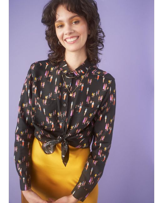 Sarah Donofrio Together Again Ditsy People Print Blouse | Lyst UK