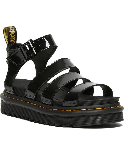 Dr. Martens Blaire Patent Leather Strap Sandals in Black | Lyst Canada