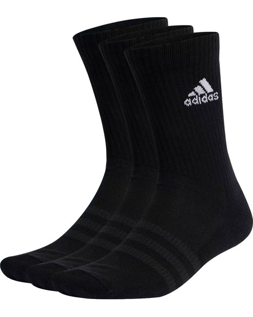 Adidas Black Cushioned 3 Pair Crew Socks