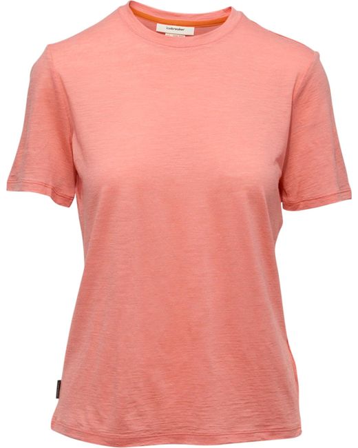 Icebreaker Pink Merino Linen Short Sleeve T