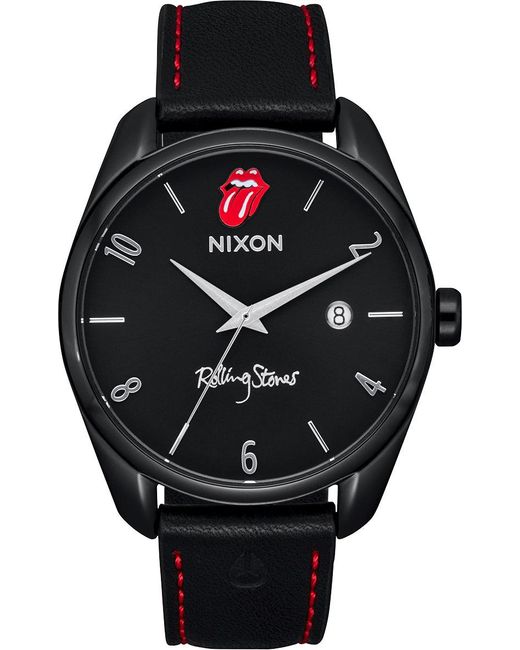 Nixon Black Rolling Stones Thalia Leather Watch