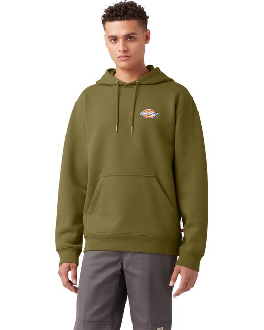 Dickies Green Fleece Embroidered Chest Logo Hoodie for men