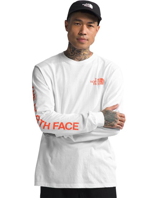 The North Face White Long Sleeve Hit Graphic T for men