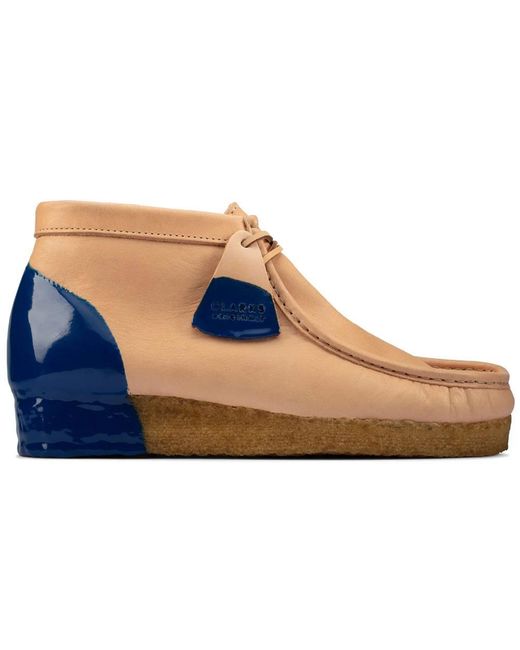 blue clarks wallabees