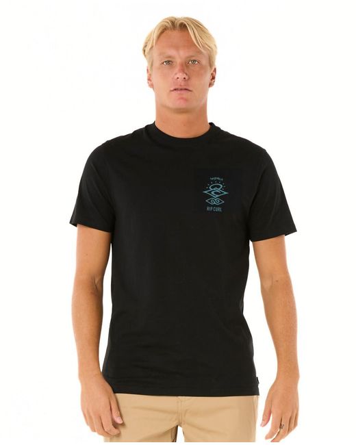 Rip Curl Black Graphic Short Sleeve Crew Neck T-shirt for men