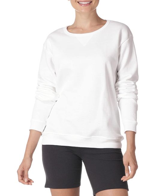 Hanes White Ecosmart Crewneck Sweatshirt