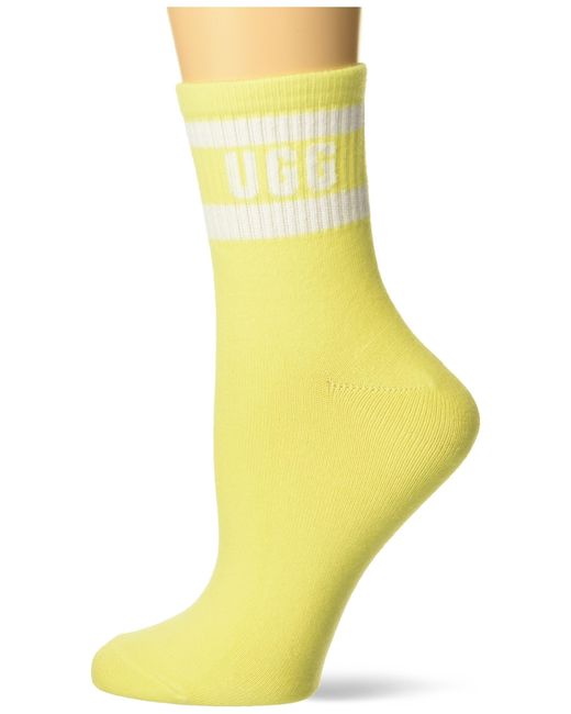Ugg Yellow Dierson Logo Quarter Sock