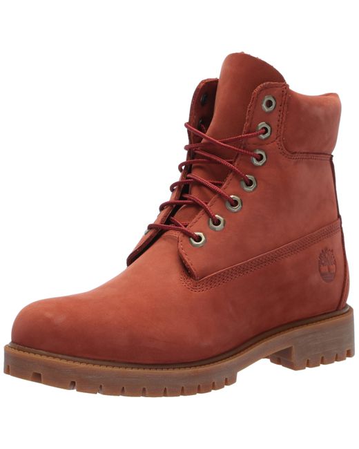 Timberland Red Heritage 6 Inch Lace Up Waterproof Boot for men