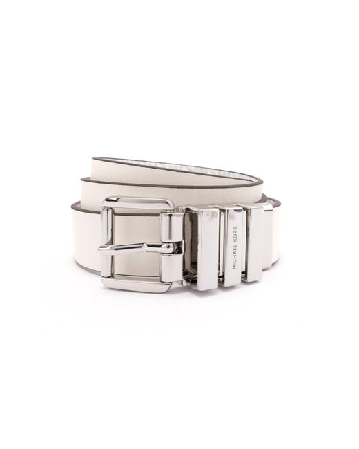Michael Kors White 1 Inch Reversible Belt