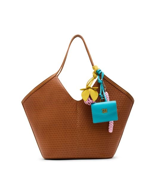 Steve Madden Brown Maira Embossed Woven Tote