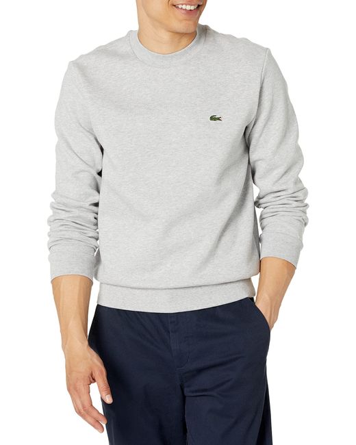 Lacoste Gray Organic Brushed Cotton Sweatshirt for men