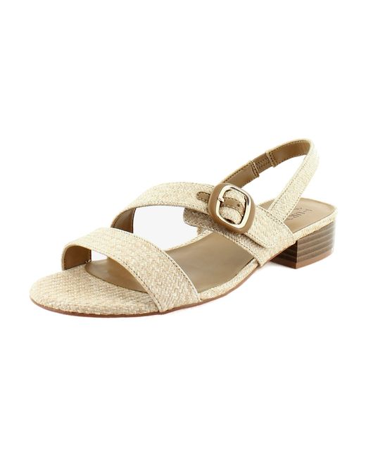 Naturalizer Metallic S Meesha Slingback Low Heel Sandal Wheat Tan Basketweave 8 M