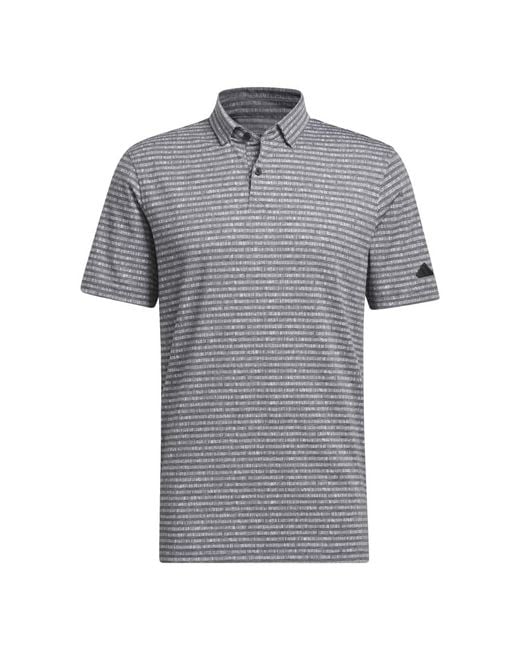 Adidas Gray Golf S Go-to Stripe Polo Shirt for men