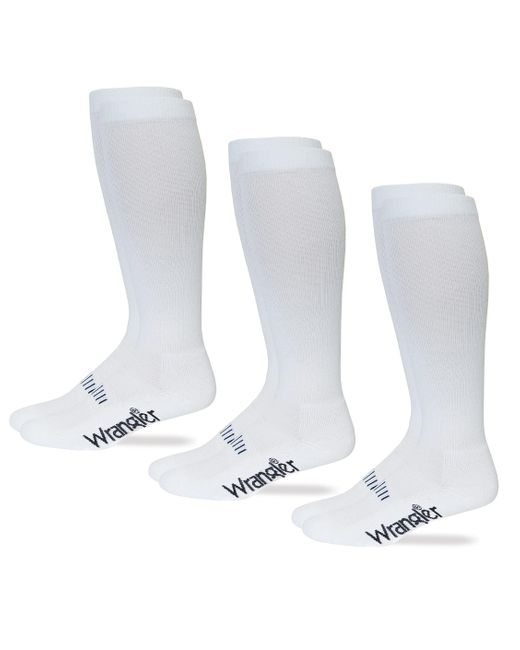 Wrangler White S Ultra Dri Seamless Toe Western Boot Socks 3 Pair Pack for men