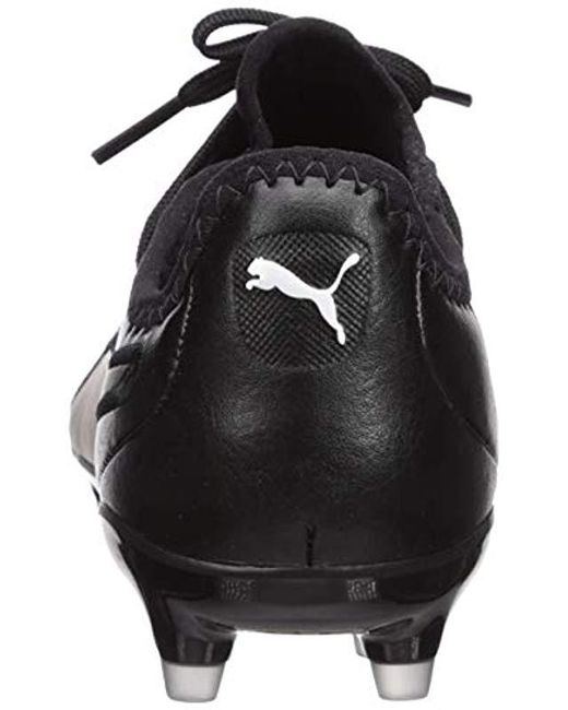 Puma Leather King Pro Fg Sneaker In Black White Black For Men