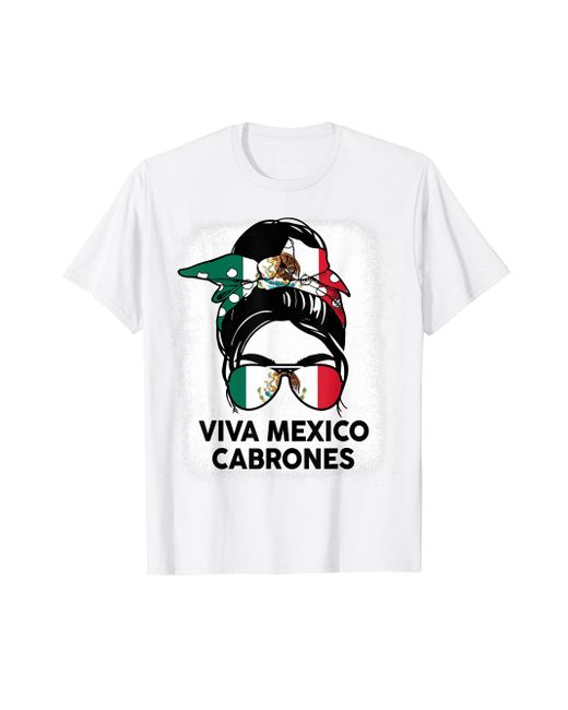 Caterpillar Viva Mexico Cabrones Independence Day Mexican Flag Tshirt