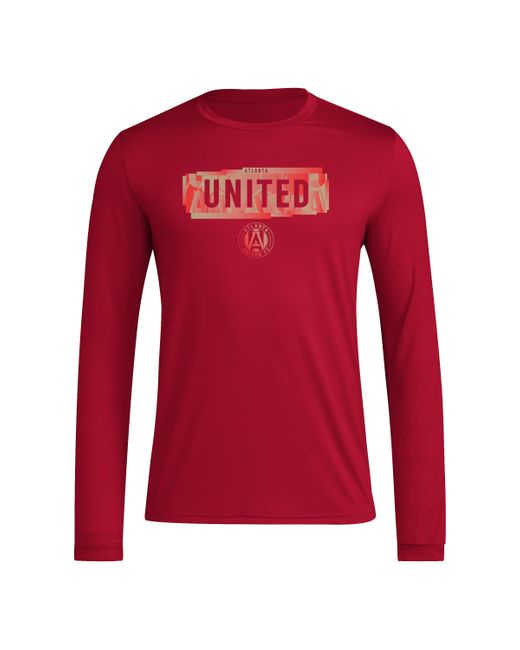 Adidas Red Long Sleeve Pre-game T-shirt for men