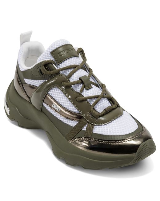 DKNY Green Juna Everyday Lace Up Platform Athletic Sneaker