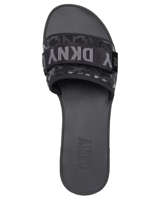 DKNY Wezli Flat Slide Sandal in Black
