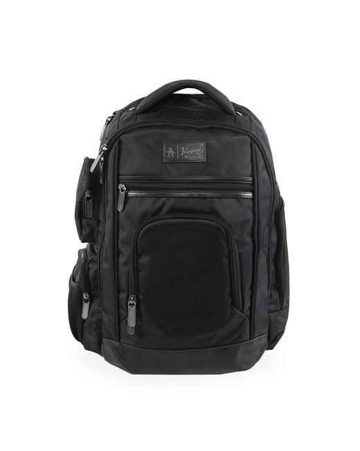 Original Penguin Black Fletcher Laptop Backpack for men