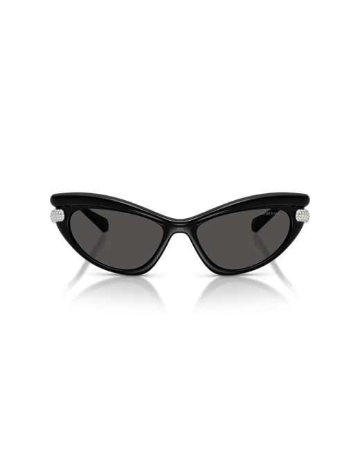 Oakley Black Swarovski Sk6038 Cat Eye Sunglasses