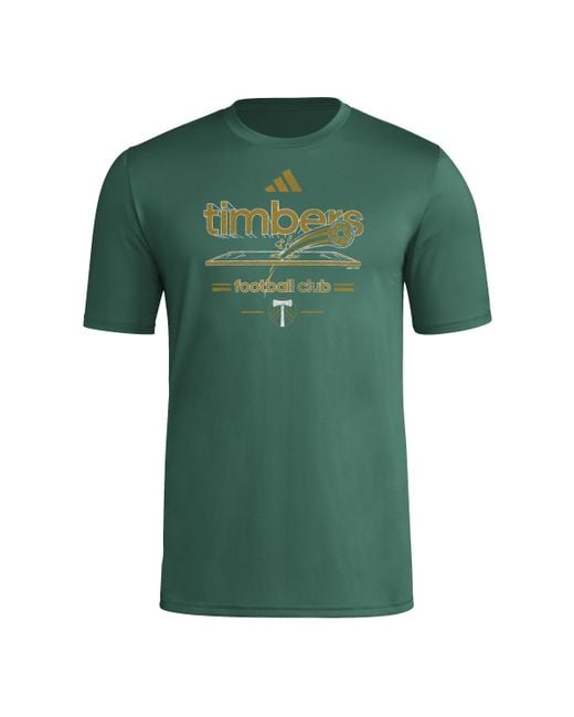 Adidas Green Standard Vintage World Pre-game Short Sleeve T-shirt for men
