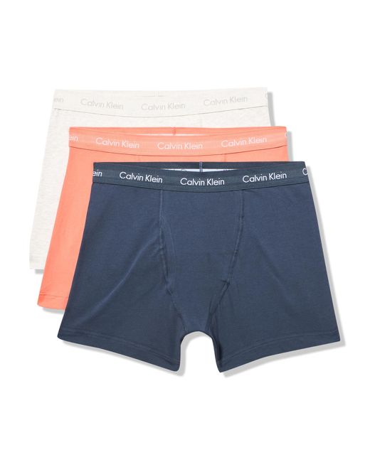 Calvin Klein Blue Cotton Stretch 3-pack Boxer Brief for men