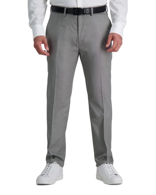 Kenneth Cole Gray Stria Slim Fit Flat Front Dress Pant for men