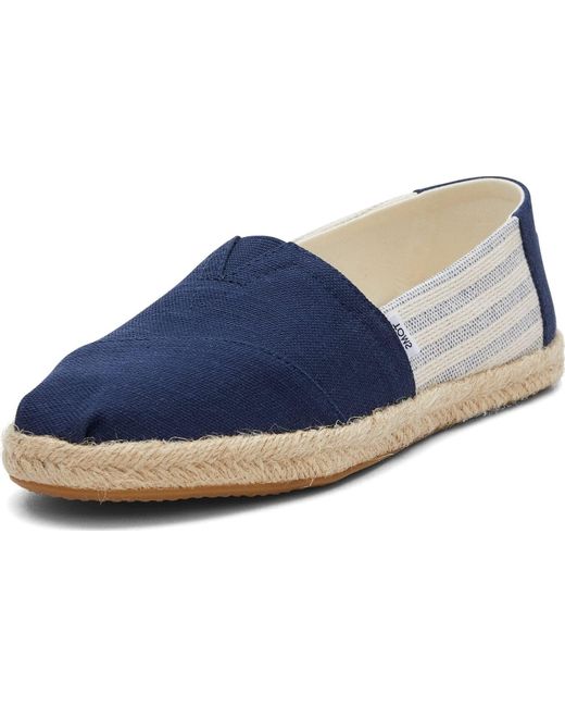 TOMS , Alpargata Rope Recycled Espadrille Slip-on Navy Stripe 9.5 M in ...