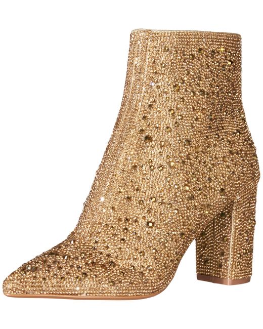 Betsey Johnson Satin Blue Sb-cady Bootie in Gold (Metallic) - Lyst