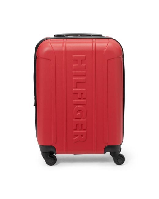 Tommy Hilfiger Red Carry On Overhead Spinner Hardside Luggage