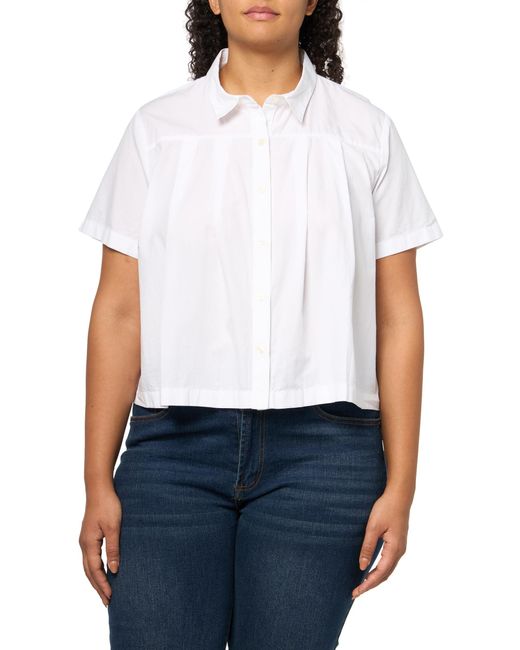 Lucky Brand White Pleated Button-down Shirt