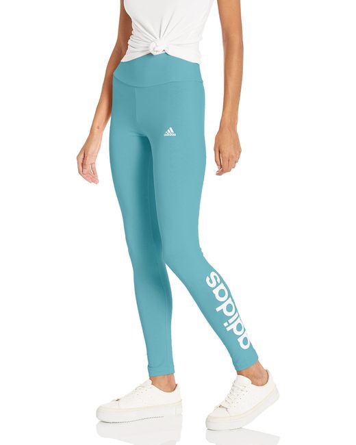 adidas Womens Loungewear Essentials High-waisted Logo Leggings in Blue |  Lyst