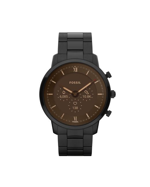 Fossil Neutra Gen 6 Hybrid 44mm Stainless Steel Smart Watch in Black