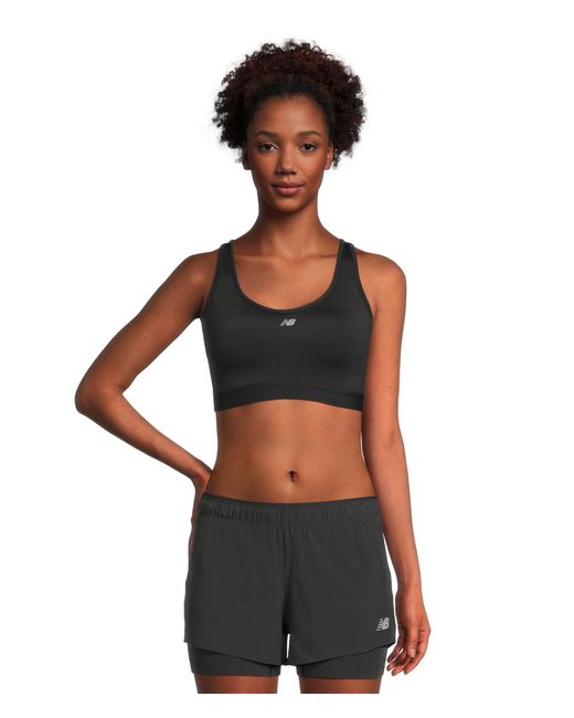 New Balance Black Nb Essential Run Bra