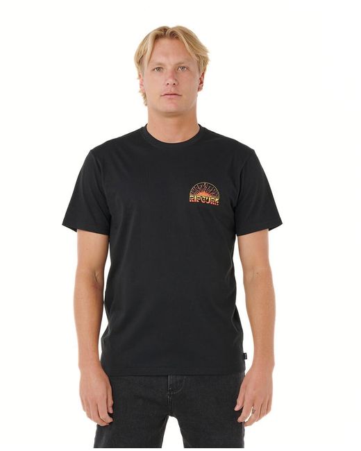 Rip Curl Black Graphic Short Sleeve Crew Neck T-shirt for men